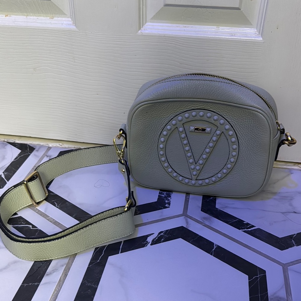 Valentino Green Crossbody Bag with Studded Design